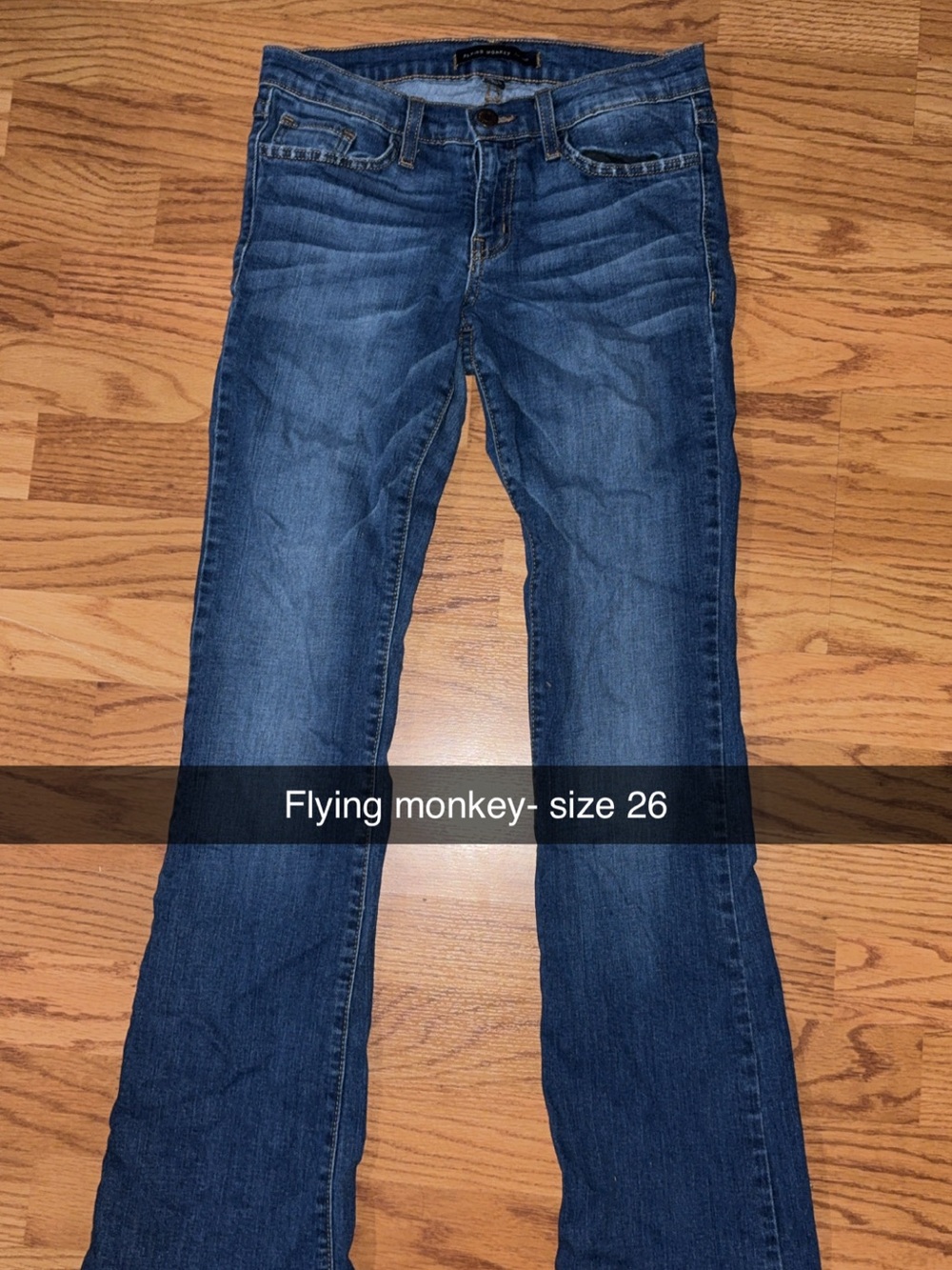 Flying Monkey Women's Boot Cut Jeans in Dark Blue Wash